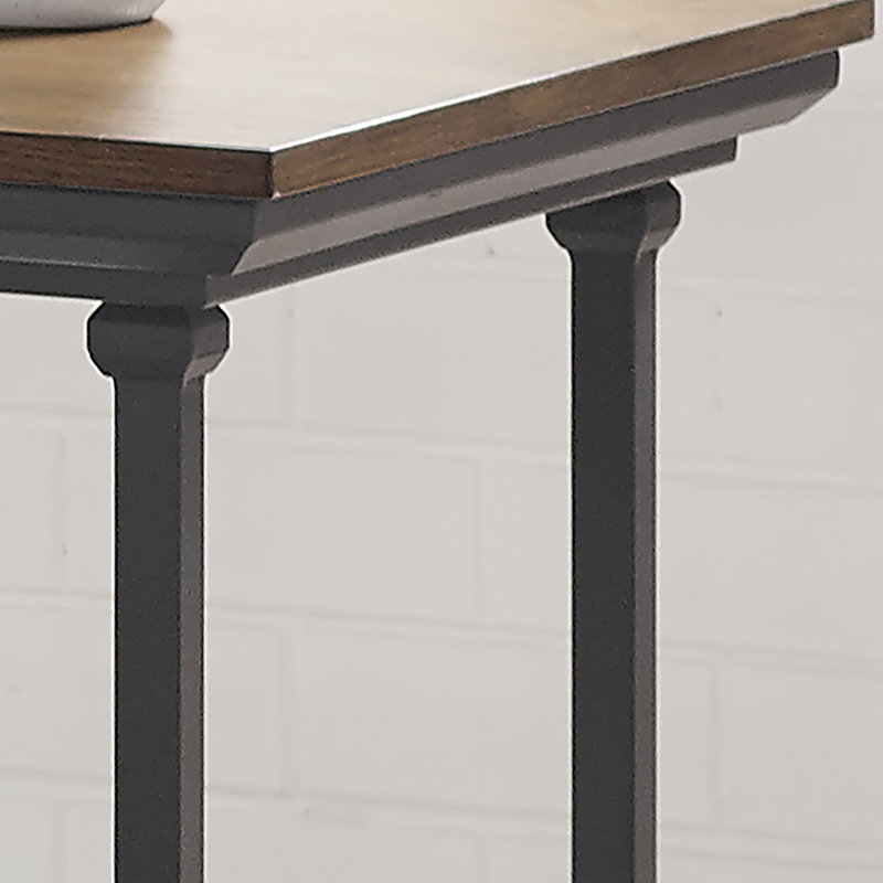 Ensemble de tables basses en acier bleu 47,25 po Kiven, Bois brun, 2 pièces: table basse, table de bout