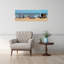 Art mural abstrait bleu et blanc-1052599864
