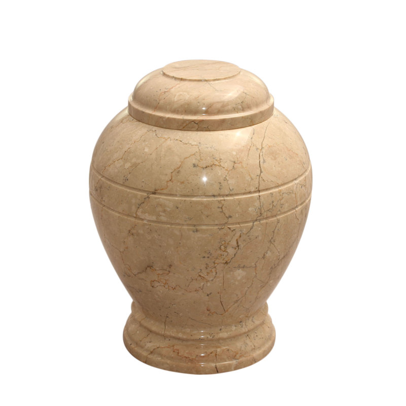 Urn ovale cremation avec couvercle Shaw, Boticino, 6" H x 4" W x 4" D