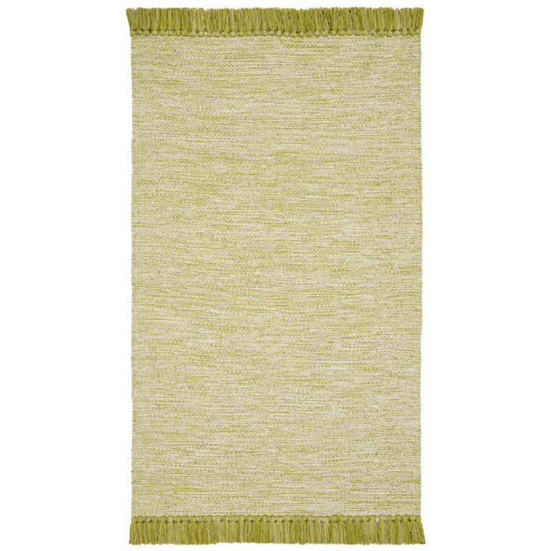 Tapis de couleur unie en coton tissé à la main Milia, Rectangulaire 3 pi x 5 pi