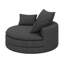 Fauteuil pivotant à 360 °, fauteuil simple d'appoint rond de 57,5 po avec coussins doubles et 3 coussins amovibles-1737427704