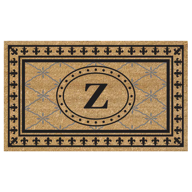Tapis de porte extérieur en vinyle anti-dérapant Hanningt, Z, Rectangle 1 pi 8 pi x 3 pi