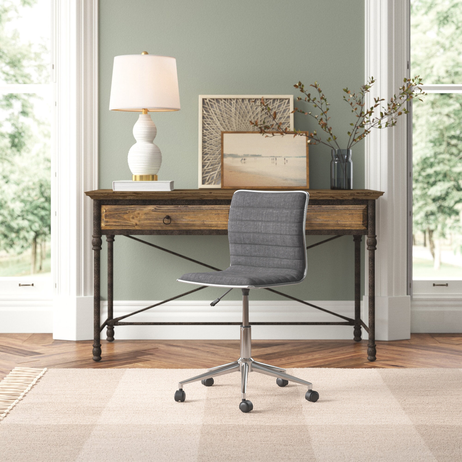 Rouslan Swivel Office Chair, Black
