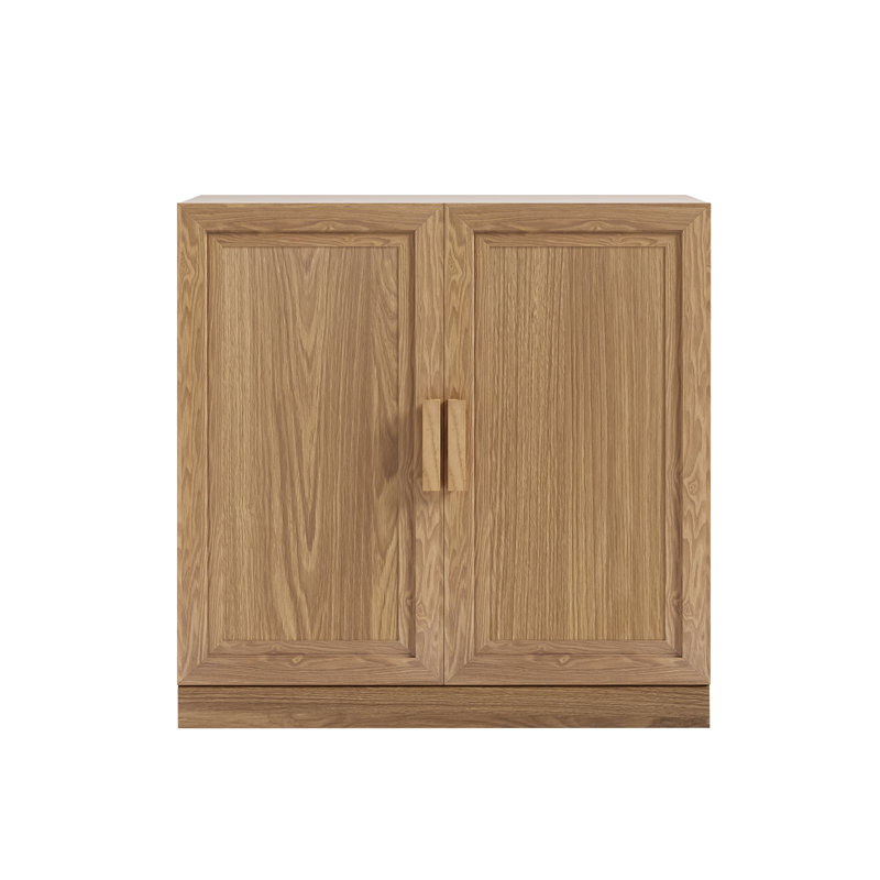 Buffet décoratif 2 portes Tonya	, H 36 po x l 31 po x P 16 po, Chêne