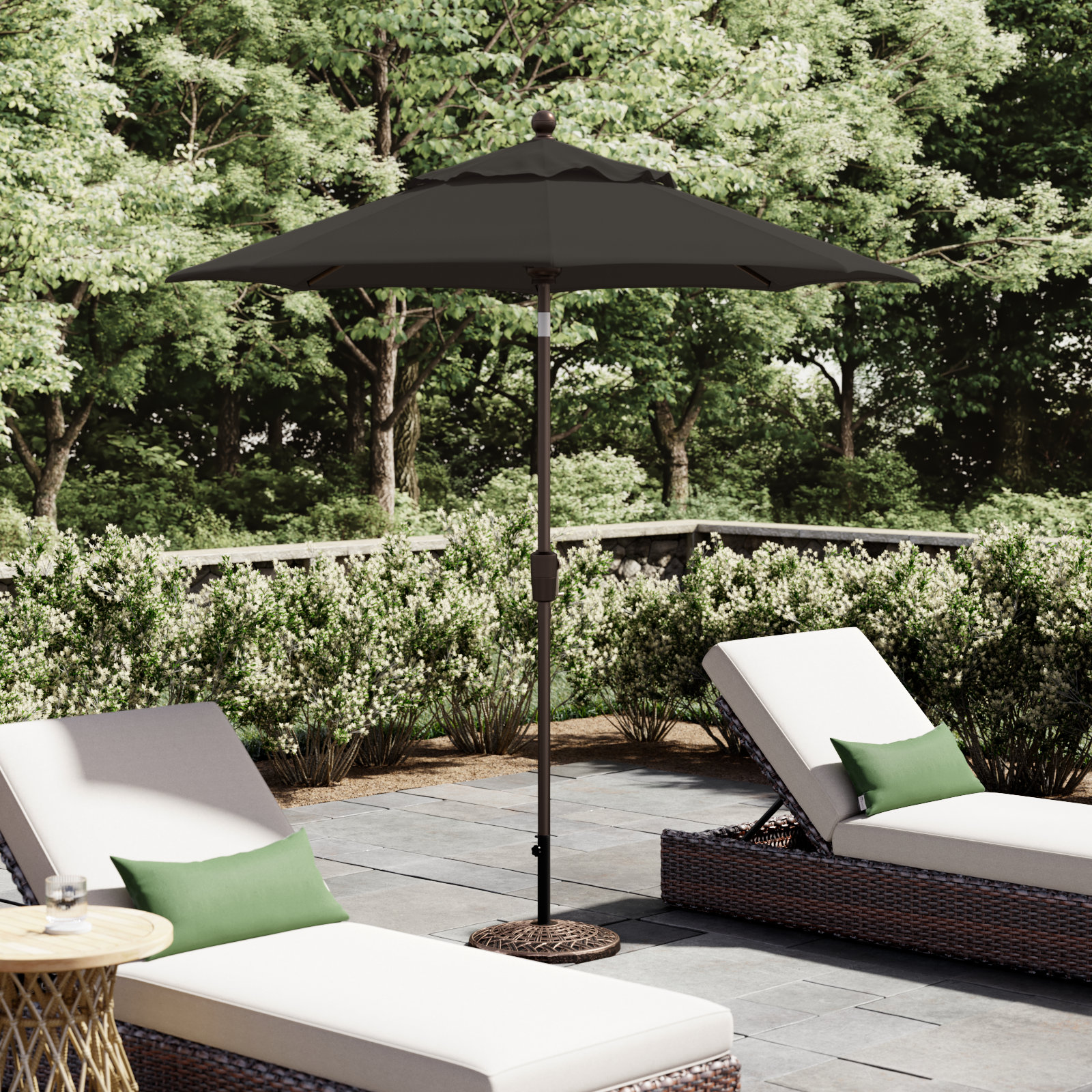 Launceston Market Umbrella, Black Solefin, Bronze, 96" H x 90" W x 90" D