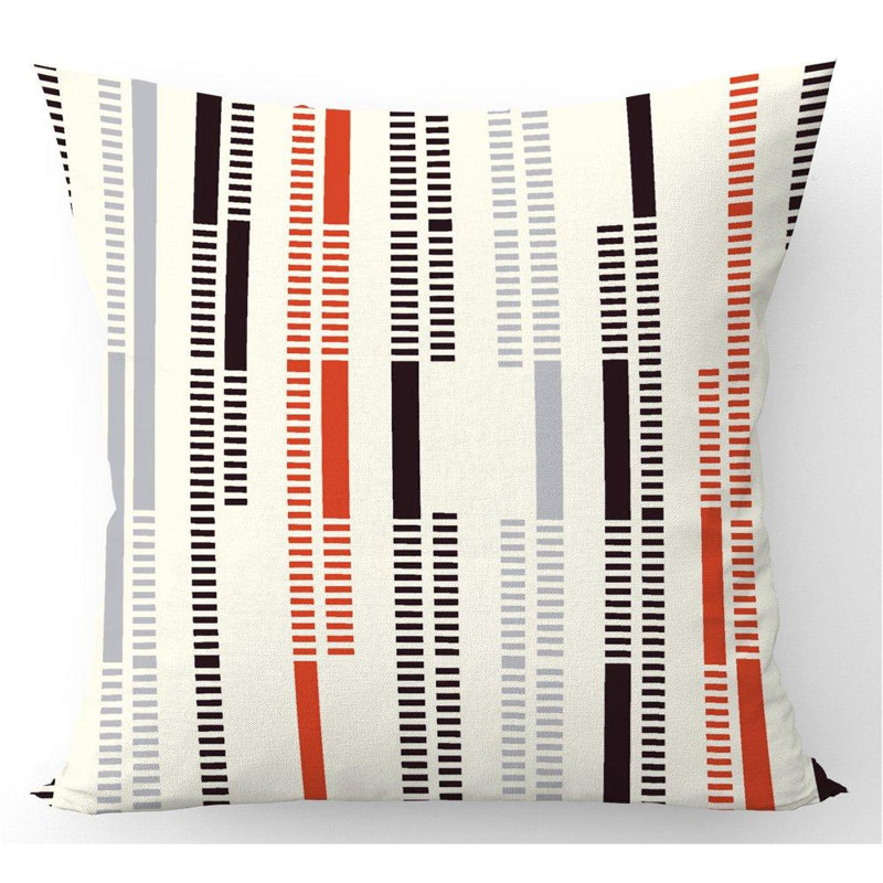 Dzejla Dashed Stroke Geometric Square Throw Cushion