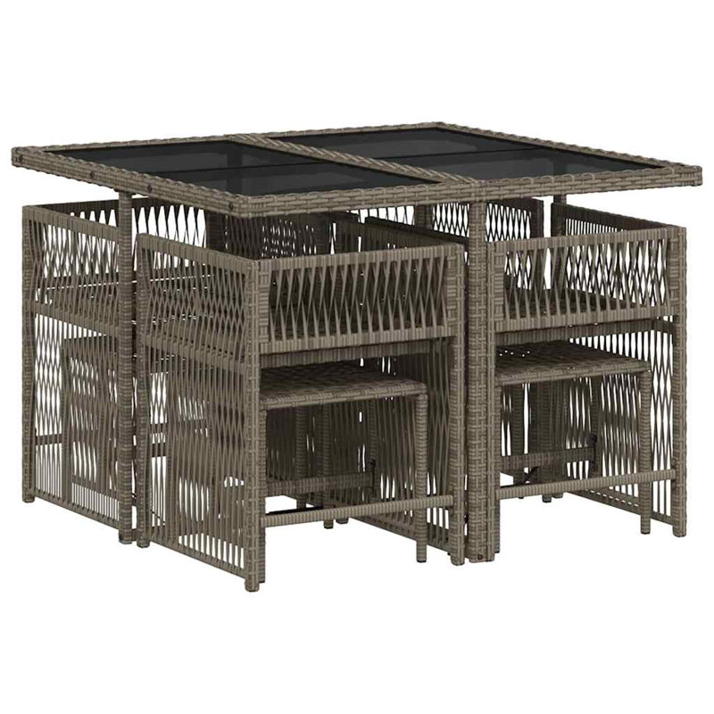 Patio Dining Set with, Grey, Grey