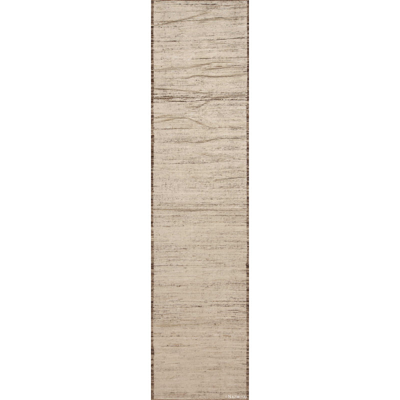 Tapis de couloir abstrait abstrait ivoire