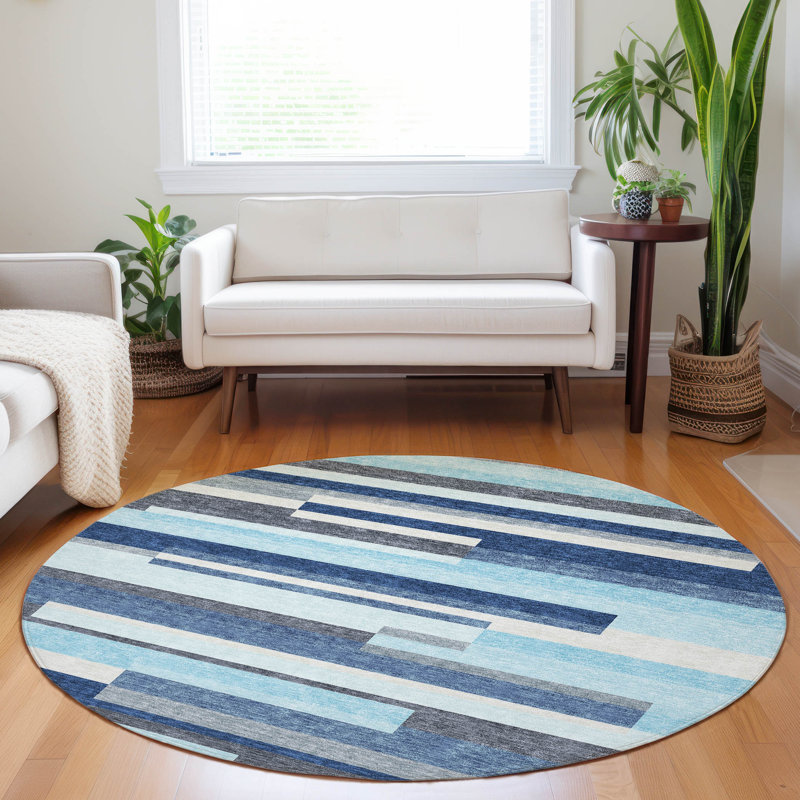  Chayden Area Rug with Non-Slip Backing, Round 8'
