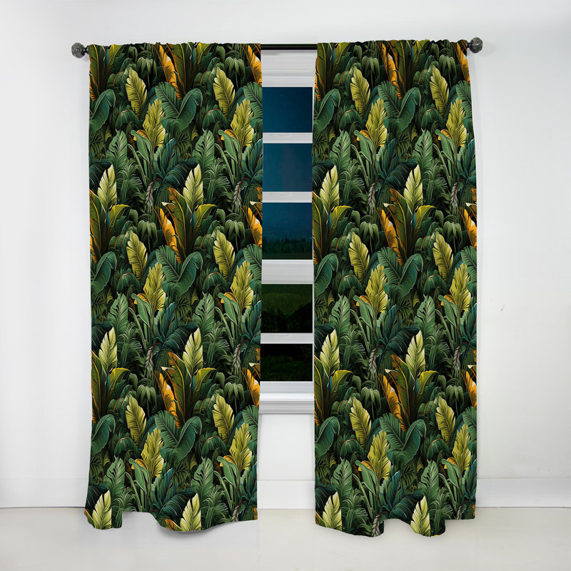 Tropicana Jungle - motif tropical - rideau en velours tropical - obscurcissant - 1 panneau, L 52 po x L 95 po