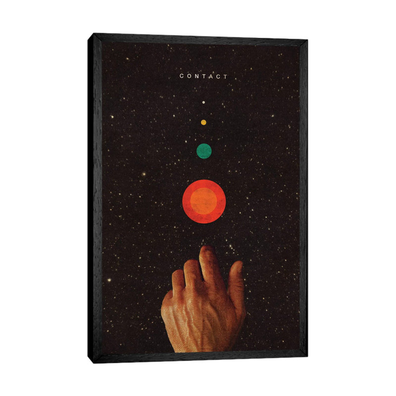 Contact 1 Piece Wall Art on Canvas, 66.04cm H x 45.72cm W x 3.81cm D, Black Framed