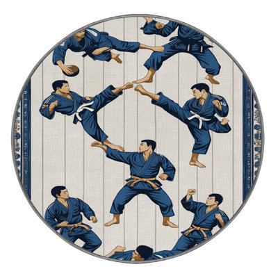 Washable Judo Sports Area Rug