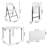 COSCO XL 5-Piece Folding Indoor/Outdoor Dining Set w/ 36" Fold-in-Half Card Table w/ Handle