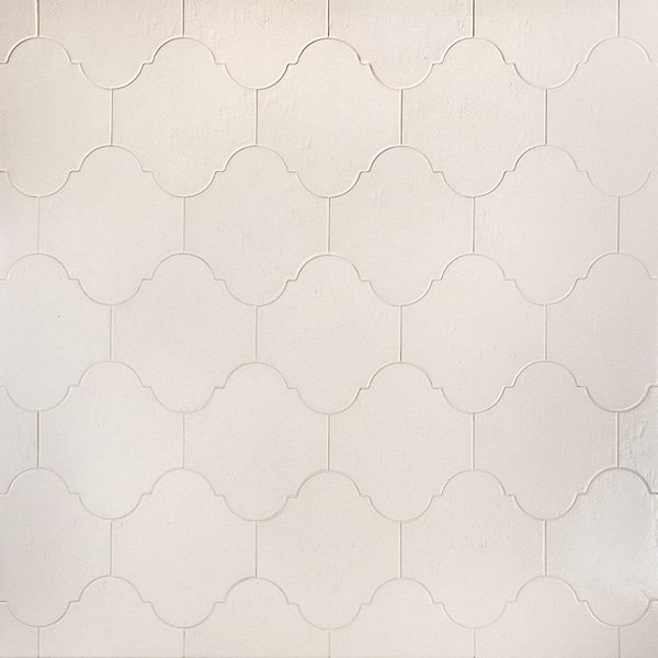 Cavallo 8x10 Arabesque Glossy Porcelain Tile, Bone