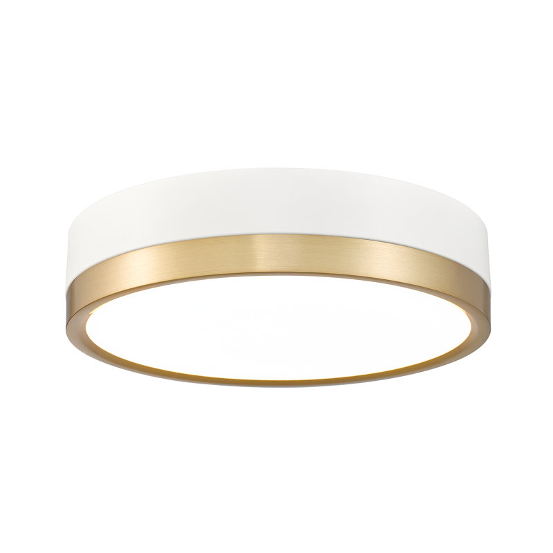Brexleigh Acrylic LED Flush Mount, Matte White/Modern Gold