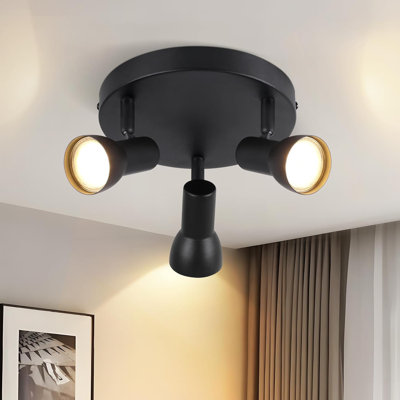 Ceiling spotlight 3-flame ceiling lamp hallway - ceiling light modern design round spotlight indoor ceiling spots metal GU10 swiveling for bedroom living room kitchen (without bulb)