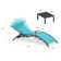 Outdoor Rust-Resistant Metal Chaise Lounge with Table