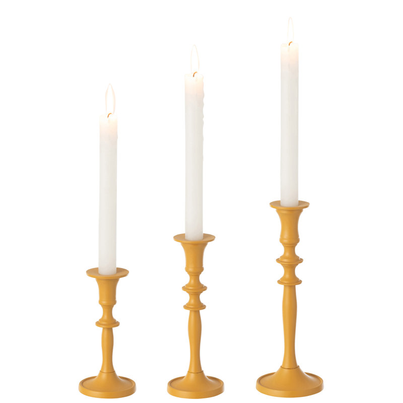3 Piece Aluminum Candlestick Set