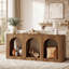 Console de 70,9 po, table d'entrée en bois avec 3 tablettes de rangement arquées pour le vestibule, le couloir et le salon-129767936