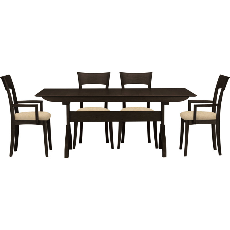 Sarah 5 - Piece Dining Set, Smoke Cherry, Hemp Fabric