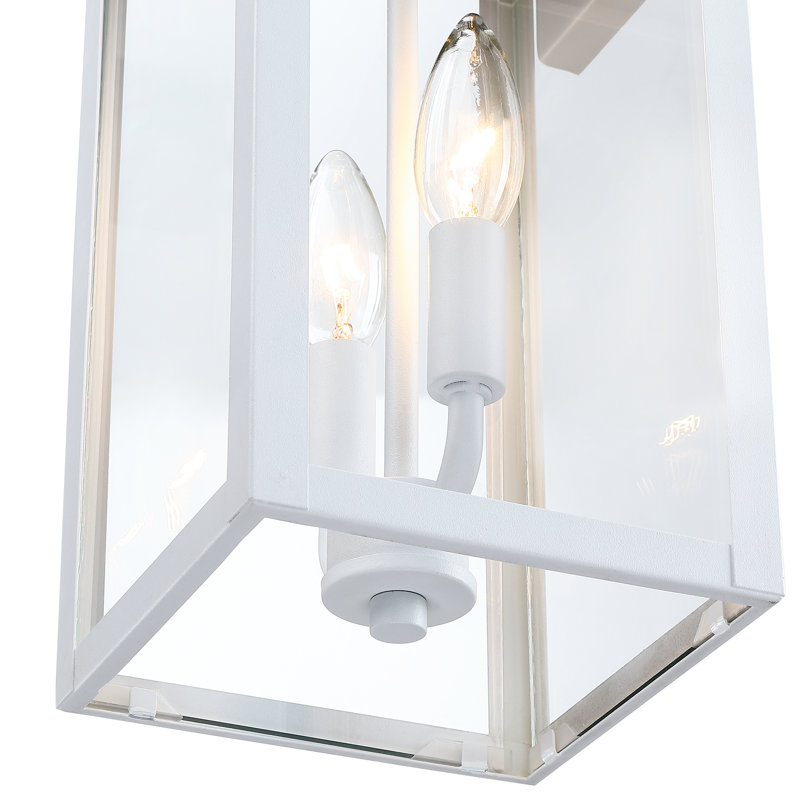 Lanterne murale d'extérieur moderne à 2 lumières avec verre transparent Aurelia, White