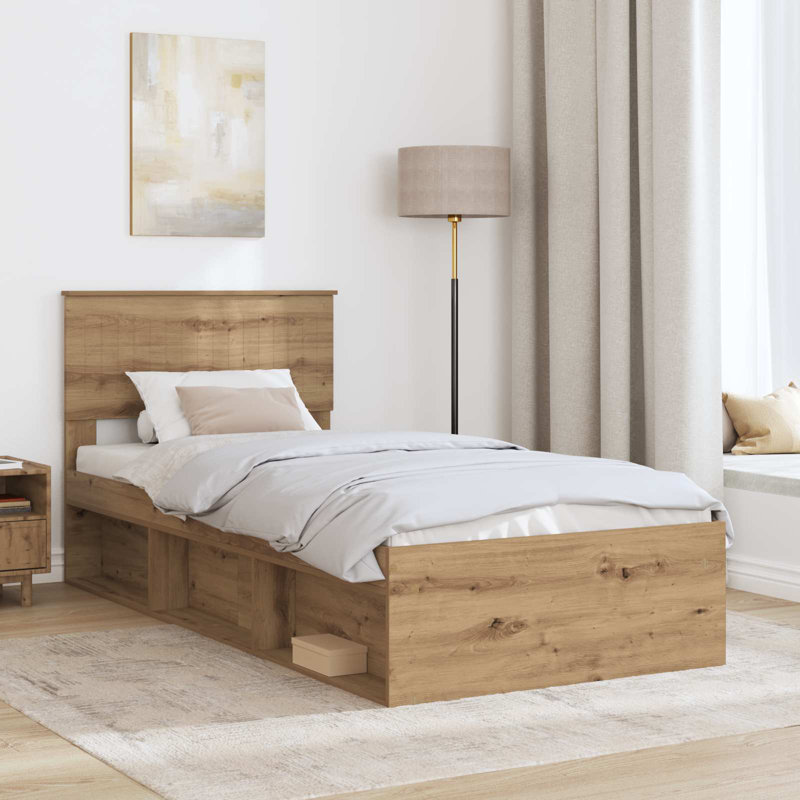 Solid Wood Bed, Single (3'), Artisian Oak