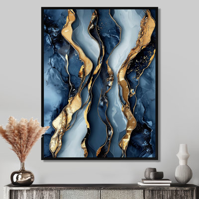 Coastal Liquid Waterfall Of Marble I - Shapes Canvas Print
