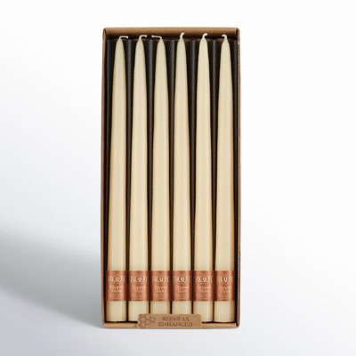 12 Piece Unscented Taper Candle Set