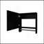 Armoire à pharmacie noire polyvalente avec barre à serviettes et miroir inclus