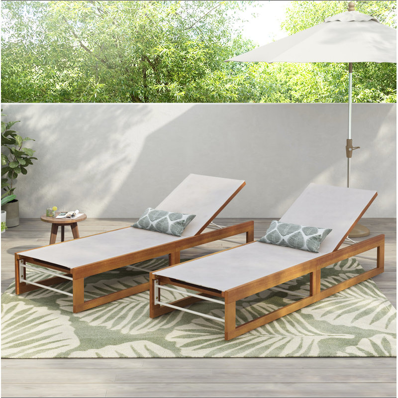 MIA CHAISE LONGE, Grey/Teak