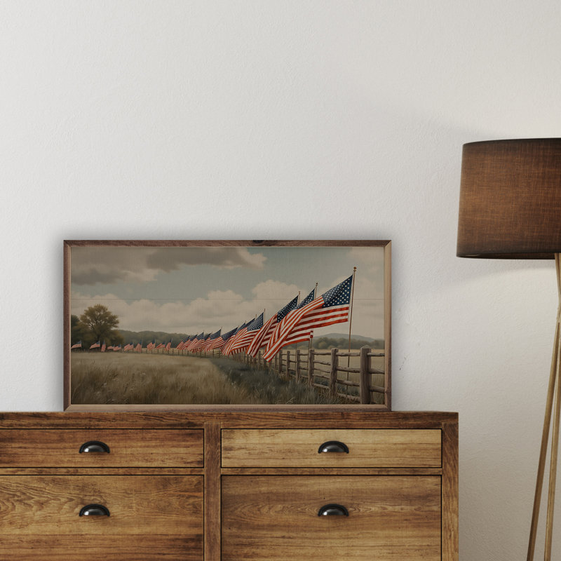 Flags In Field Rick, 18" H x 36" W