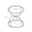 Table d'appoint moderne en verre 19,69 po avec 2 niveaux, cadres en forme d'anneau-452283573