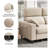 Modular 3 Seat Sectional Sofa With 33'' Extendable Seat Depth, Adjustable Headrest, Hidden Storage Ottoman, Pull Out Sleeper Sofa Couch For Living Room, Home Theater, Apartment, Comfy Beige Chenille Fabric-972039650