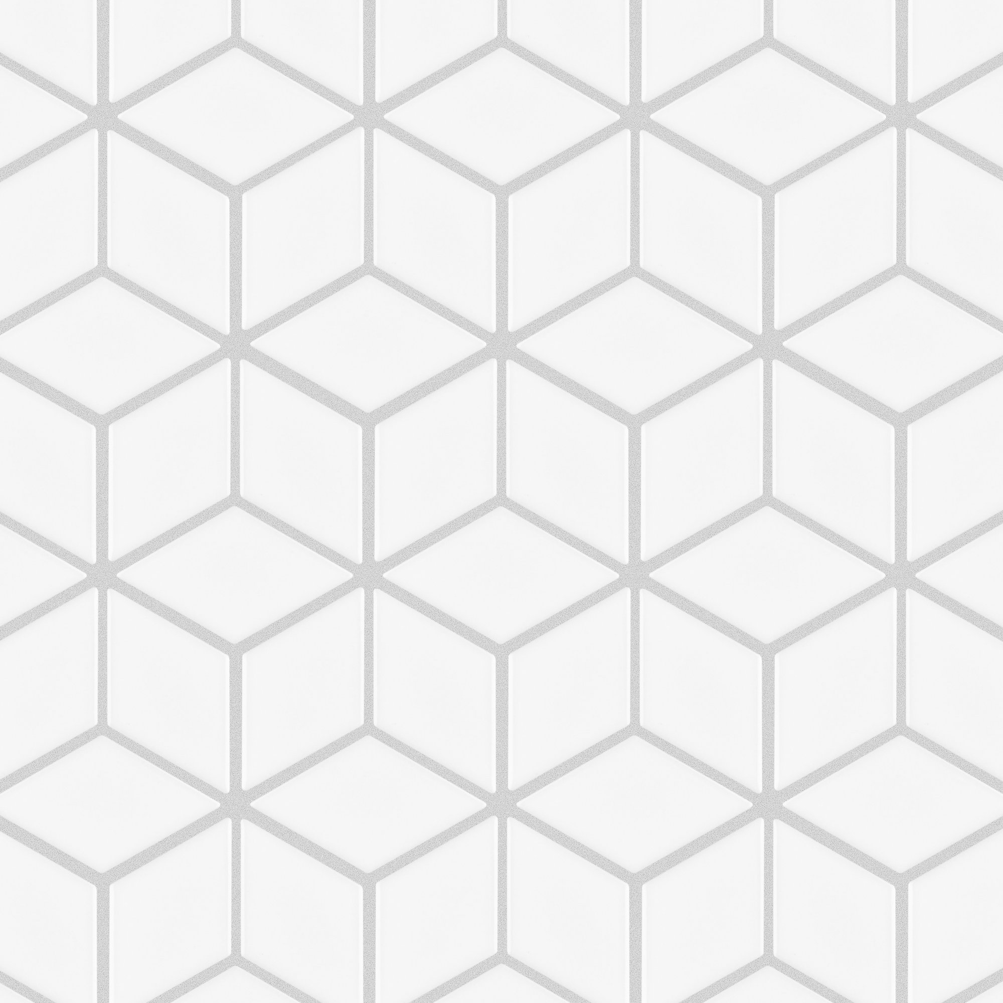 Metro Rhombus 10-1/2 " x 12-1/8 " Porcelain Mosaic Floor & Wall Tile, Glossy White