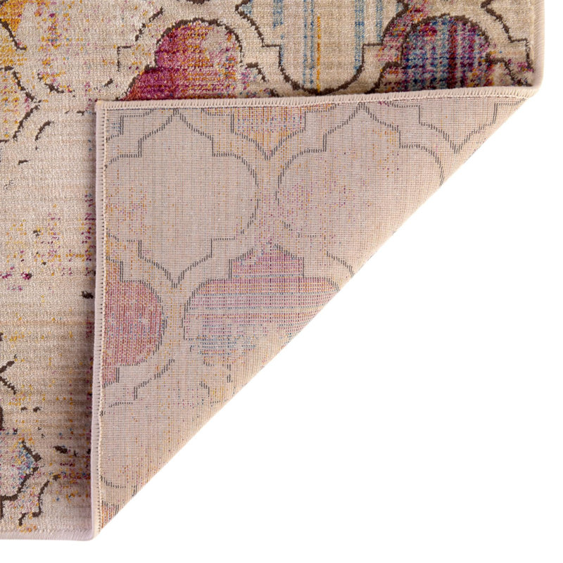 Tapis oriental contemporain de couleur multicolore, Rectangle 3 pi 3 po x 5 pi
