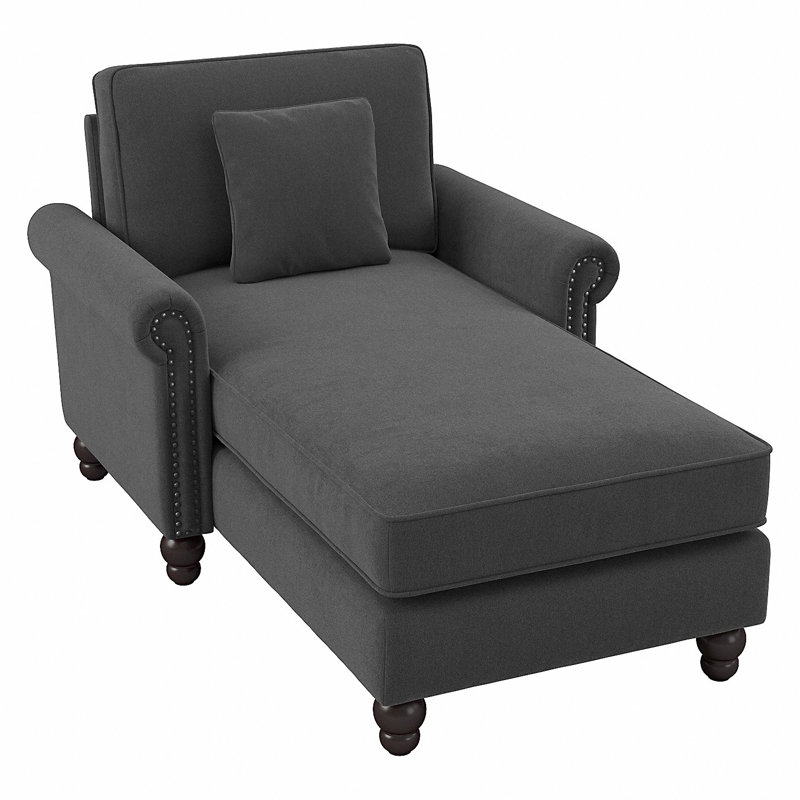 Chaise longue rembourrée Angilee, Gris anthracite