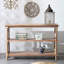 Console rustique à 3 niveaux de 122 cm de long, idéale pour l'entrée, le corridor et le salon. Conception polyvalente, adaptée à plusieurs espaces, en bois, avec beaucoup d'espace de rangement.