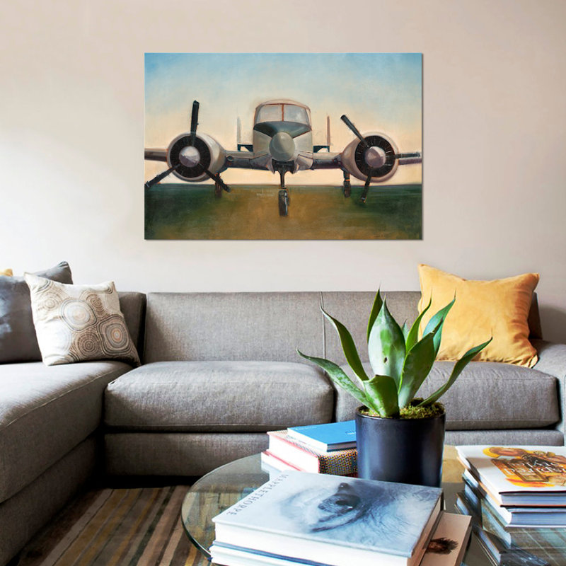«Air plane», reproduction sur toile, H 40 po x l 60 po x P 1,5 po, Toile tendue, Pas de tapis