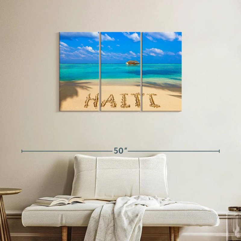 Gillard, plage d'Haïti, H 24 po x l 38 po