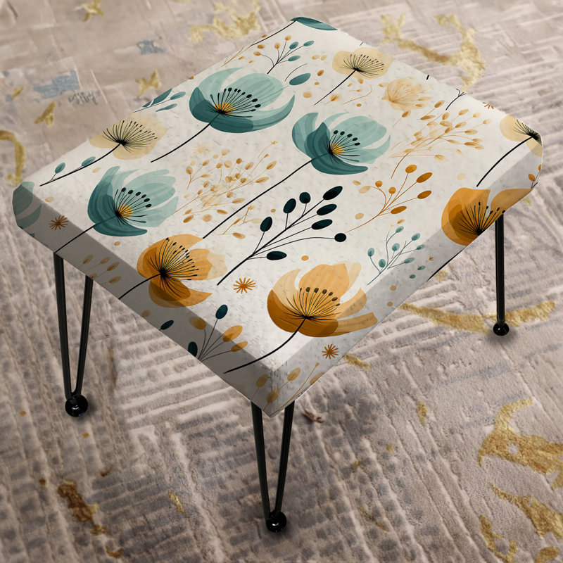 Saling - Floral Rectangle Ottoman