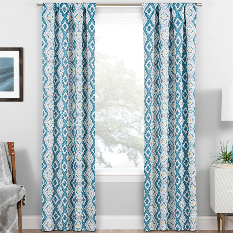 Isante Blackout Curtain Single Panel, 37" W x 84" L, Teal