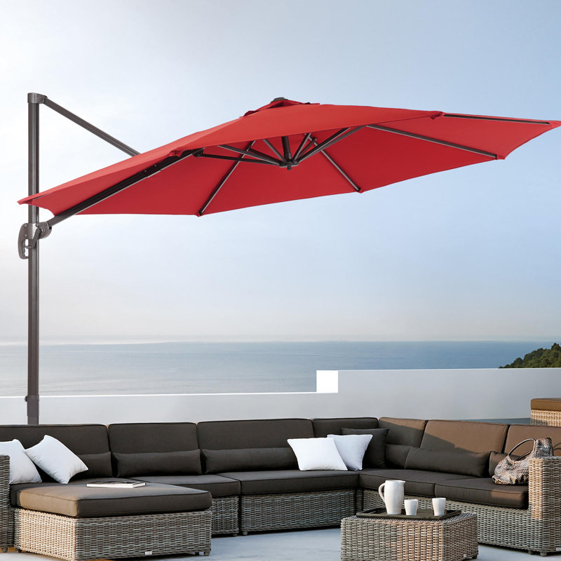 Parasol en porte-à-faux 119 po Seydina, Rouge