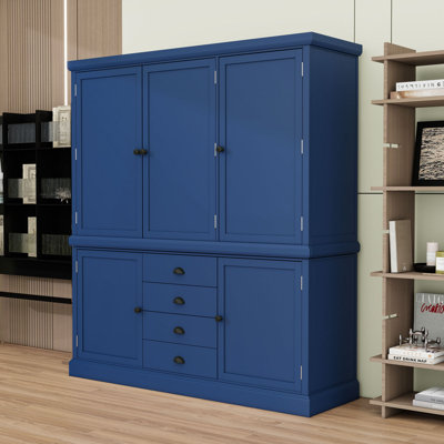 Armoire de cuisine autoportante avec portes magnétiques, tablettes réglables et amplement de rangement