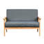 Mobilier de salon: table basse, chaise, bois massif, lin gris