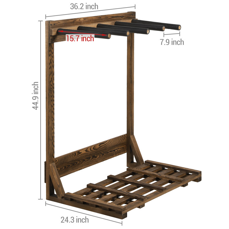 Wood Freestanding Ski/Snowboard Rack, Brown