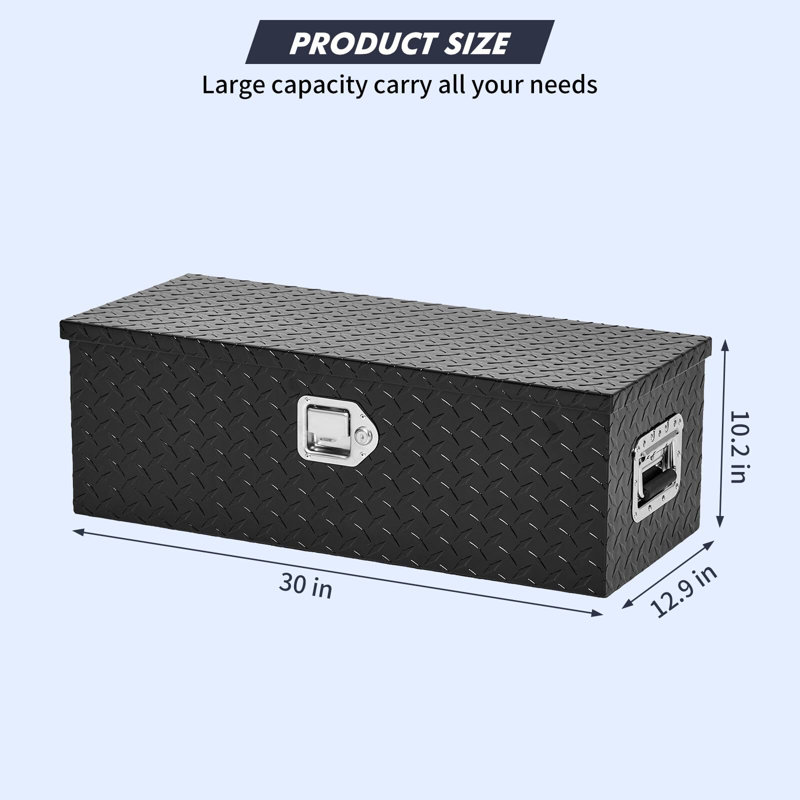 Boîte à outils pour camion en aluminium robuste avec tablette coulissante