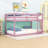 Twin Over Twin Wood Floor Bunk Bed With Strengthened Slats,  Ladder And Guardrails-168473558