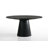 Arwilla Ebony Black 5 Piece 59"W Contemporary Round Dining Table Set with Pedestal Base and Beige Fabric Chairs-679205472