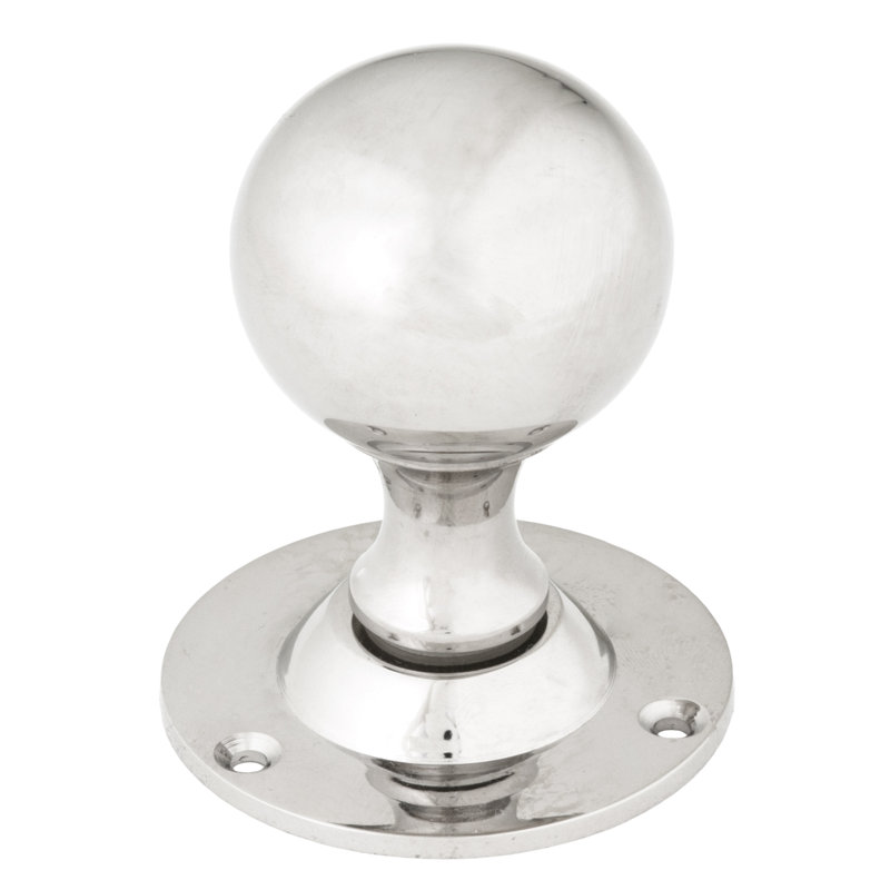 Ball Mortice Knob Set, Polished Nickel