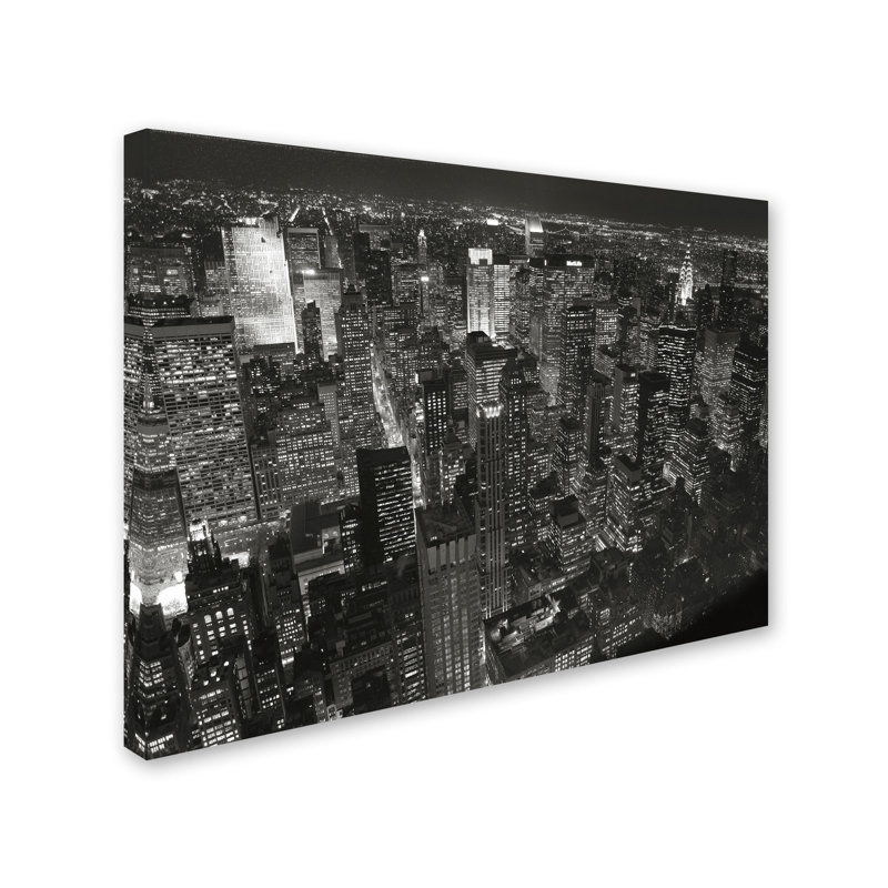 « night horizon », reproduction de photo sur toile, H 24 po x l 32 po x P 2 po, Pas de tapis, Toile tendue